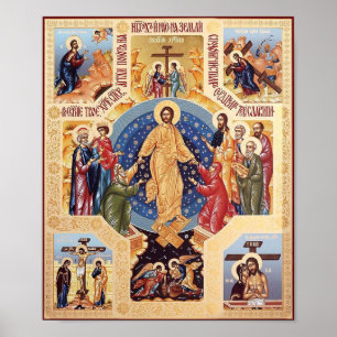 Affiche Icône de résurrection orthodoxe