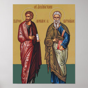 Affiche Icône des Saints Barthélemy et Barnabé