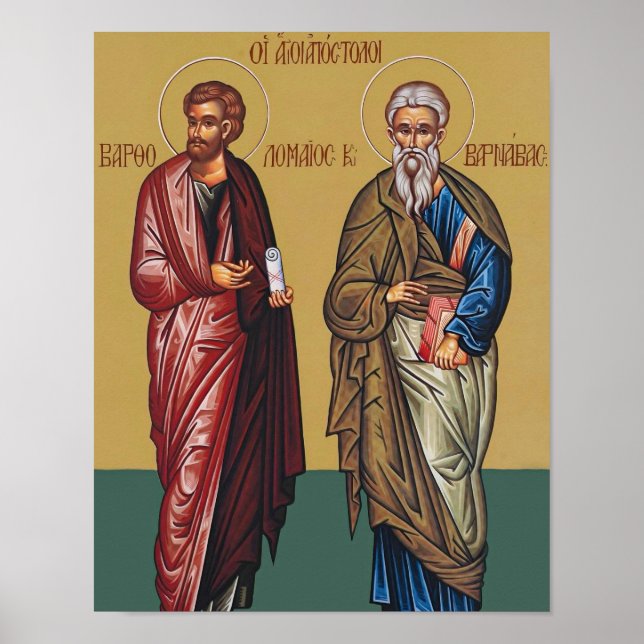 Affiche Icône des Saints Barthélemy et Barnabé (Devant)