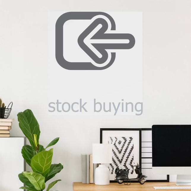 Affiche Icône financière moderne d'achat d'actions minimal (Créateur téléchargé)
