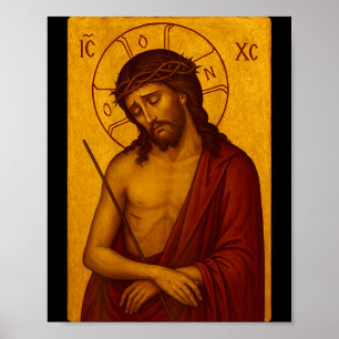 Affiche Icône orthodoxe byzantine de Jésus-Christ le