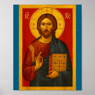 Affiche Icône orthodoxe de Jésus-Christ Pantocrator 