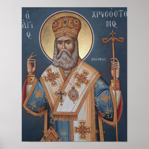 Affiche Icône orthodoxe de saint Chrysostome de Smyrne