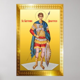 Affiche icône orthodoxe de Saint Démétrios