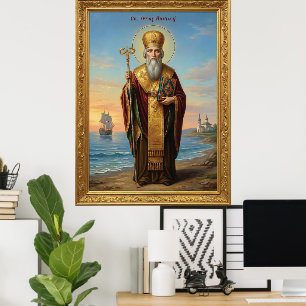 Affiche icône orthodoxe de saint Nicolas