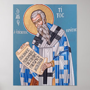 Affiche Icône orthodoxe de Saint Tite des Soixante-dix