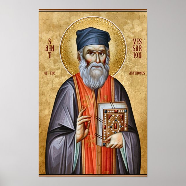 Affiche Icône orthodoxe de St. Bessarion l'Agathonite (Devant)