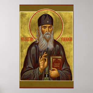 Affiche Icône orthodoxe de St Justin Popovic