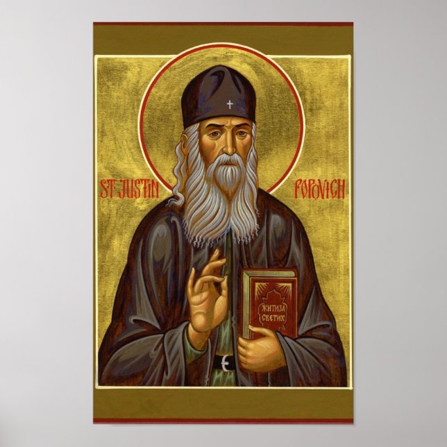 Affiche Icône orthodoxe de St Justin Popovic (Devant)