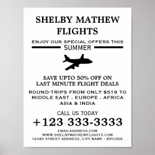 Affiche Icône Plan noir, Publicité aérienne