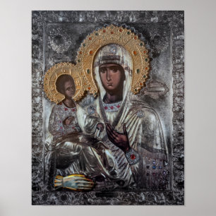 Affiche Icône religieuse de la Vierge Marie à trois mains