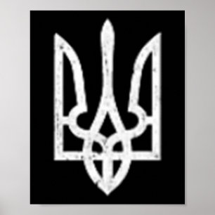 Affiche Icône ukrainienne Tryzub - Trident d'Ukraine 