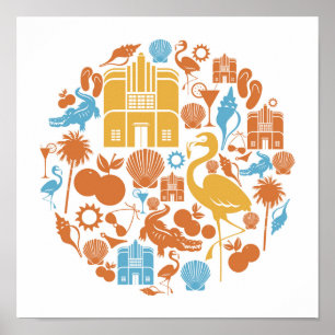 Affiche Icônes de la Floride