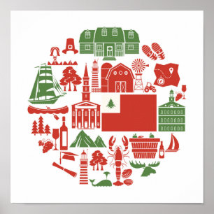 Affiche Icônes de la Nouvelle-Angleterre