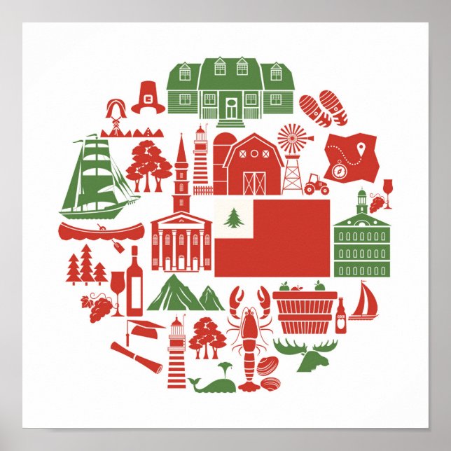 Affiche Icônes de la Nouvelle-Angleterre (Devant)