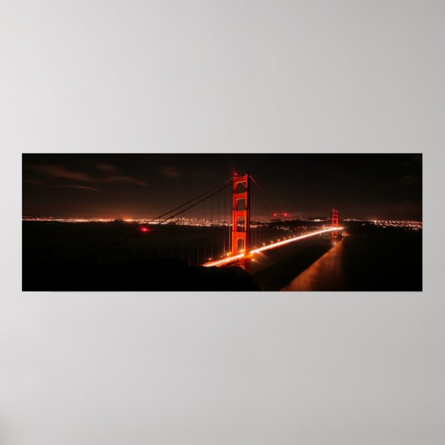 Affiche Iconic Golden Gate Bridge at Night (Devant)