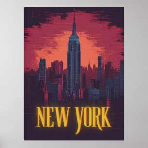 Affiche Iconic New York City - Skyline nocturne