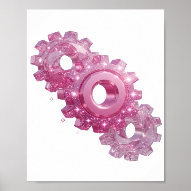 Affiche ICONS EN PINK GLITTER Rose Clair (Devant)