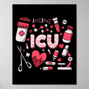 Affiche Icu Joyeux Valentines Unité de soins intensifs de
