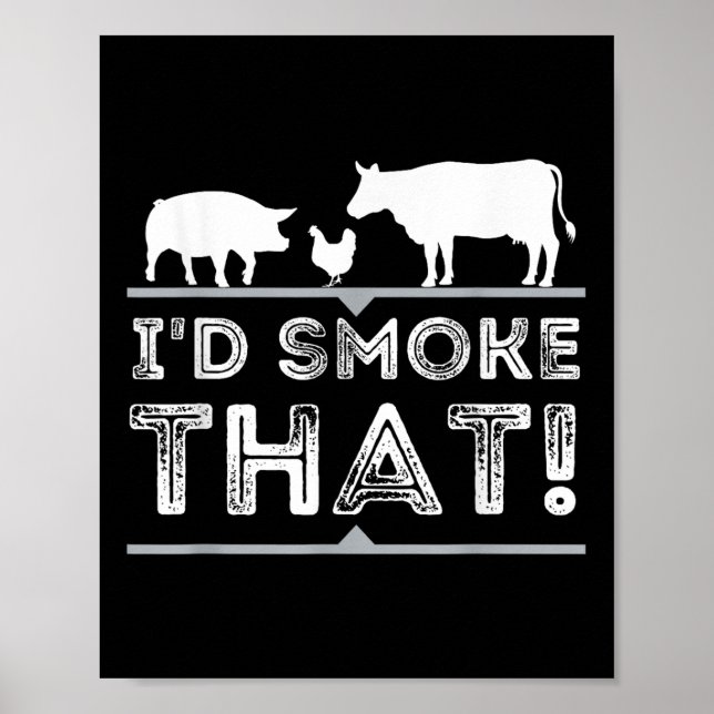 Affiche Id Fumée Drôle Fumeur Barbecue Pitmaster (Devant)