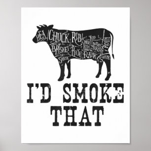 Affiche Id Fumer Cette Vache - Vêtements Grillmasters Pour
