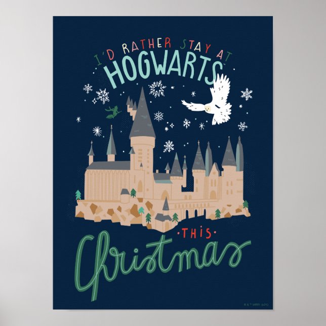 Affiche I'd Rather Stay At Hogwarts This Christmas (Devant)