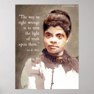 Affiche Ida B Wells Et Citation "Right & Wrong"