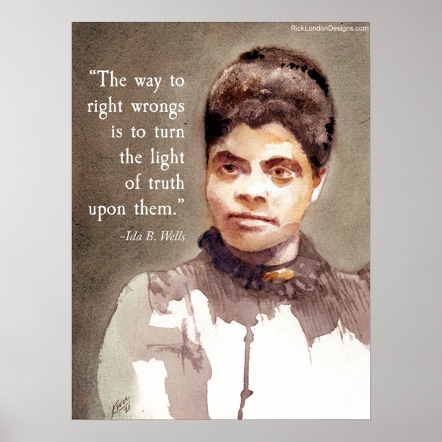 Affiche Ida B Wells Et Citation "Right & Wrong" (Devant)