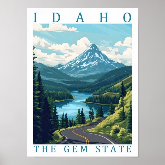 Affiche Idaho Gem State USA Travel Place (Devant)