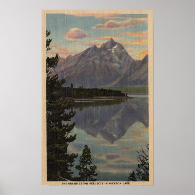 Affiche Idaho - Grande Teton Réflexion sur Jackson Lake (Devant)