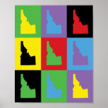 Affiche Idaho Pop Art Motif coloré<br><div class="desc">Un design amusant d'Idaho fait dans un motif pop art coloré</div>