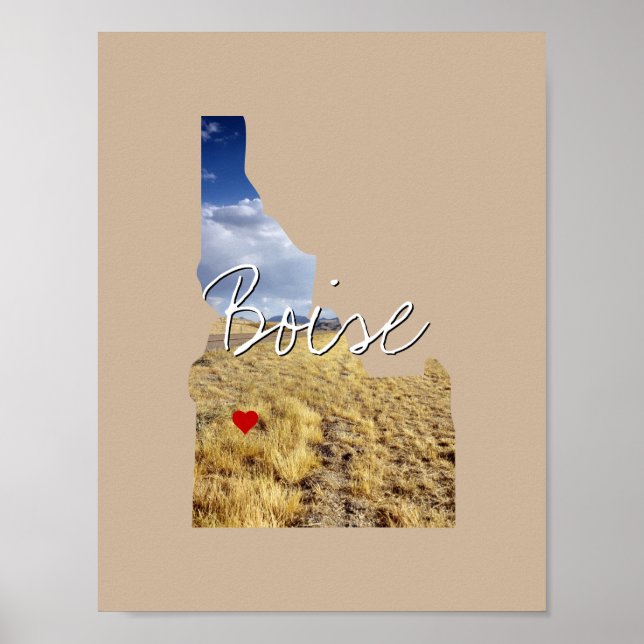 Affiche Idaho State Photo insert and town name (Devant)
