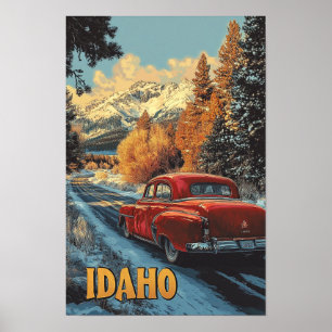 Affiche Idaho USA Illustration de voyage vintage