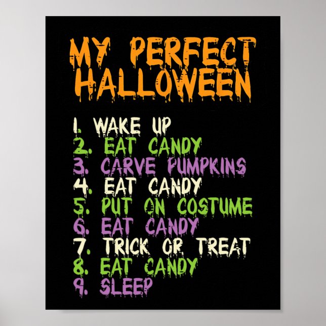 Affiche Idéal Halloween Manger Candy Costume Garçons Fille (Devant)