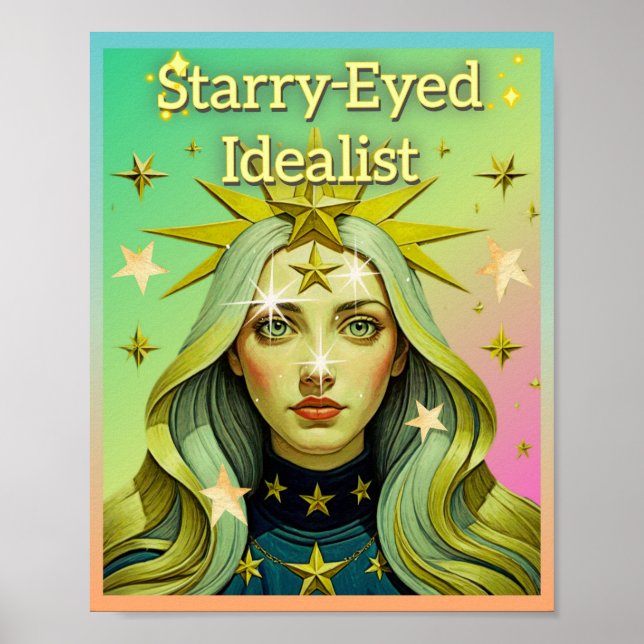 AFFICHE IDÉALISTE AUX YEUX ÉTOILÉS (Devant)