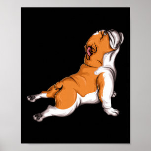 Affiche Idée cadeau porte-chien maman yoga bouledogue angl
