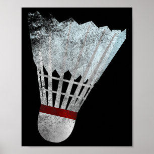 Affiche Idée cadeau tee shirt volant de badminton joueur