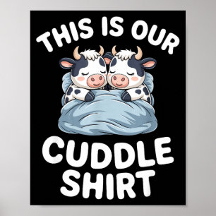 Affiche Idée de couple de vaches drôle c'est notre câlin