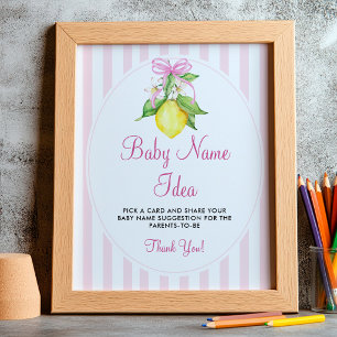 Affiche Idée de nom de bébé Lemons Panneau de jeu