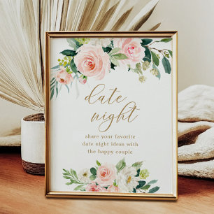 Affiche Idée de pancarte de soirée de mariage floral