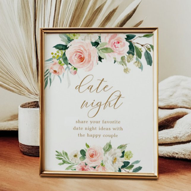 Affiche Idée de pancarte de soirée de mariage floral (Créateur téléchargé)
