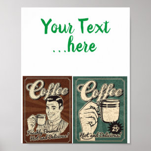 Affiche Idée de présentation de l'affiche de café vintage