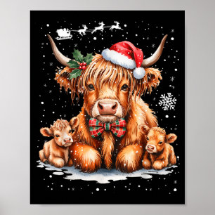 Affiche Idée de tenue de Noël pour femmes Highland Cow Noë