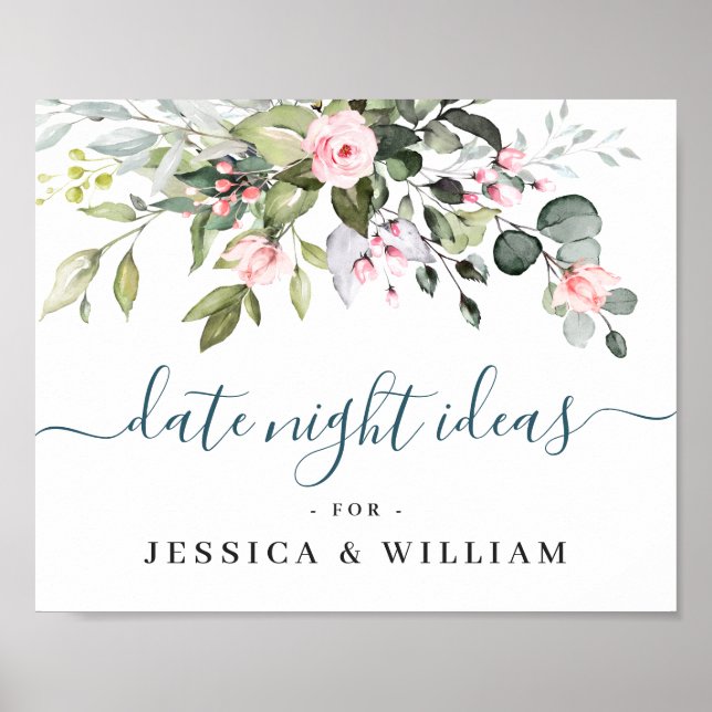 Affiche Idée élégante de soirée de mariage eucalyptus (Devant)