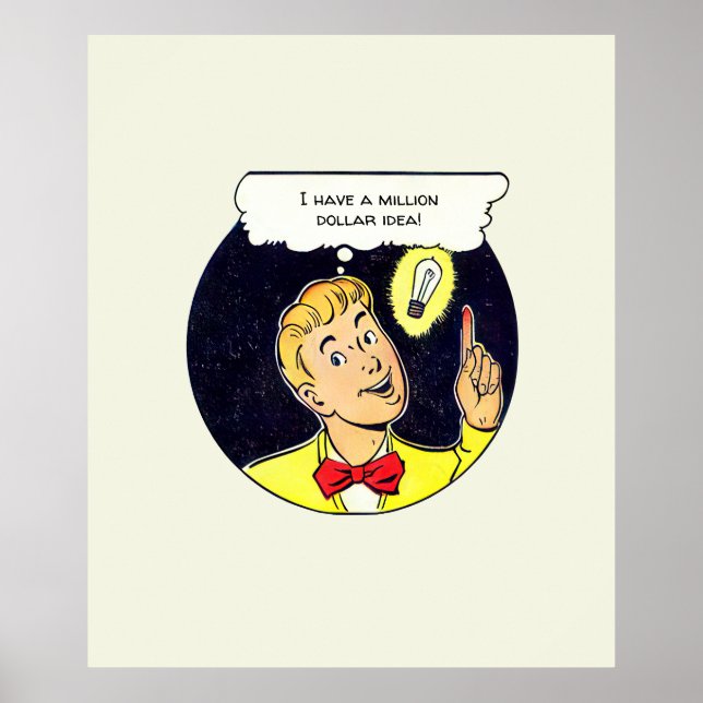 Affiche Idée en millions de dollars Votre texte Retro Comi (Devant)