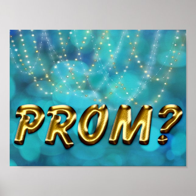 Affiche Idée Prom - Faux Promposal Gold Twinkle Lights (Devant)