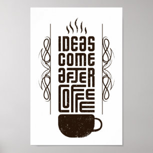 Affiche Idées Après Café, Lettres Typographiques Branchées