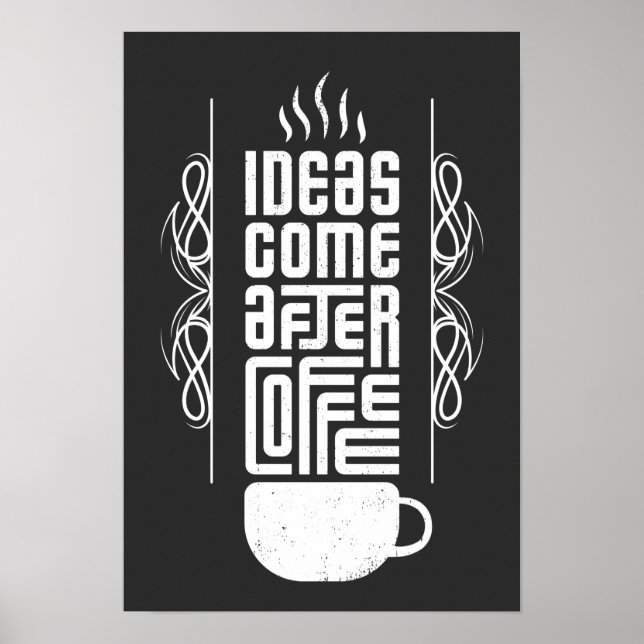 Affiche Idées Après Café, Typographie branchée, No 2/2 (Devant)
