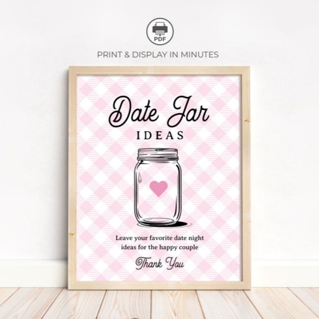 Affiche Idées de pot de date rustique rose pour la pancart (Créateur téléchargé)