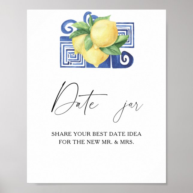 Affiche Idées de soirée citronnée. Jeu de mariage avec un  (Devant)